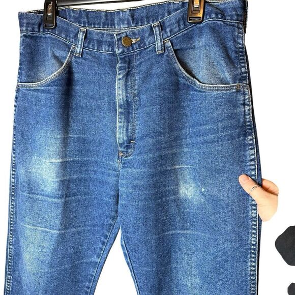 Vintage Wrangler Jeans Mens 34 x 32 Distressed Faded Straight Leg Denim 85900DW - Picture 4 of 8